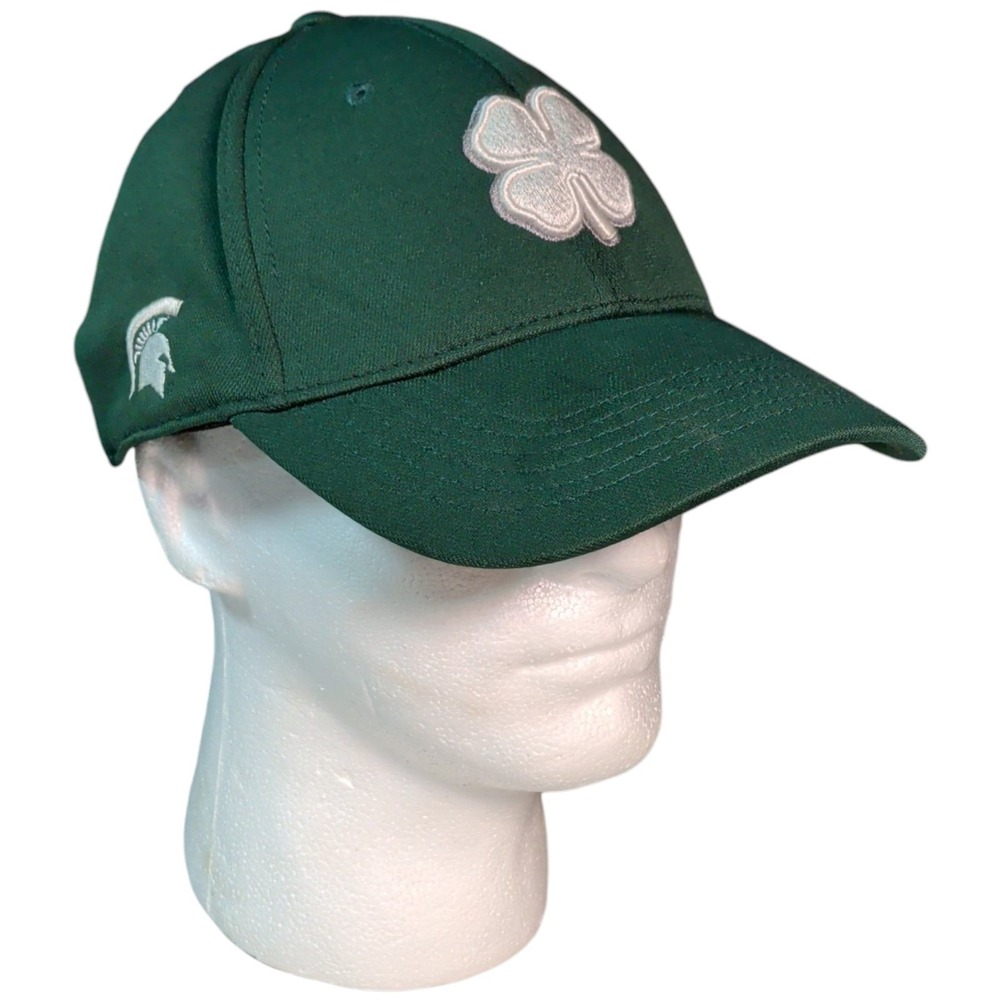Black Clover Hat Michigan State Fitted Mens Size L - XL Live Lucky Green Golf